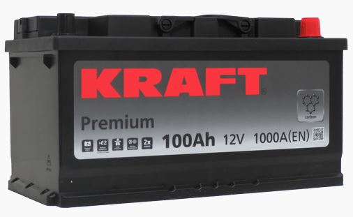 Аккумулятор KRAFT, 12 В, 100 А/ч, 1000 А, артикул 60044