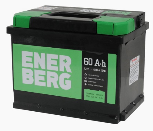 Аккумулятор ENERBERG, 12 В, 60 А/ч, 600 А, артикул 6СТ-60VL