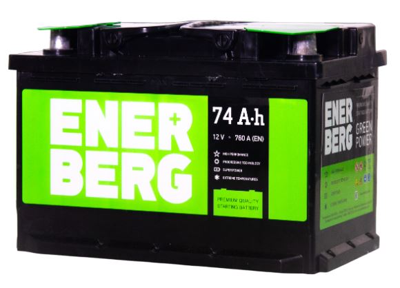 Аккумулятор ENERBERG, 12 В, 75 А/ч, 800 А, артикул 6СТ-74VL