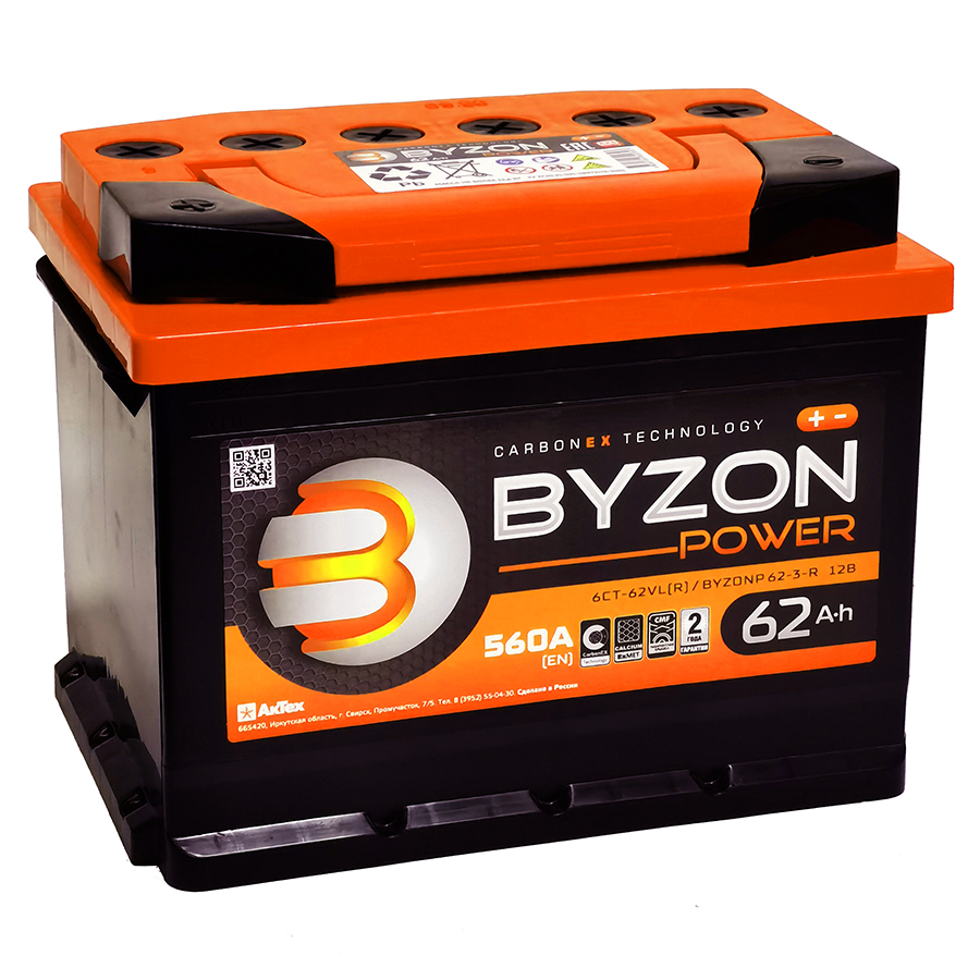 Аккумулятор BYZON POWER 62 Ач п.п. L+