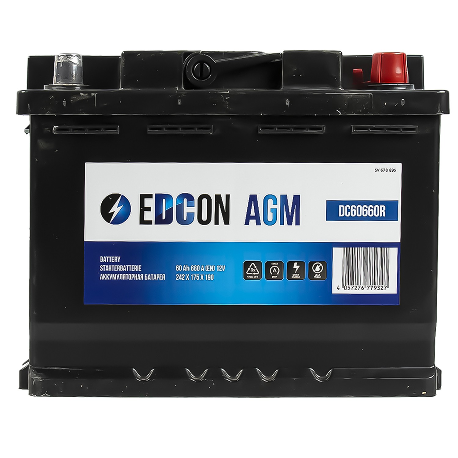 Аккумулятор Edcon 60Ah 660A (R)