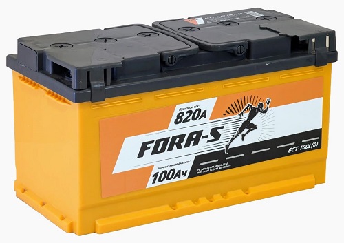 Аккумулятор FORA-S, 12 В, 100 А/ч, 800 А, артикул TC-00001642