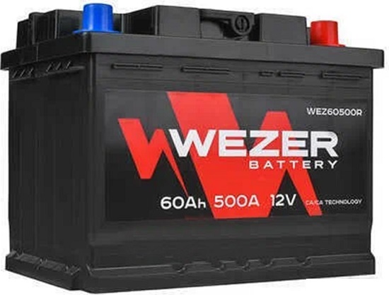 Аккумулятор WEZER 60Ah 500A (R+) 242/175/190 мм