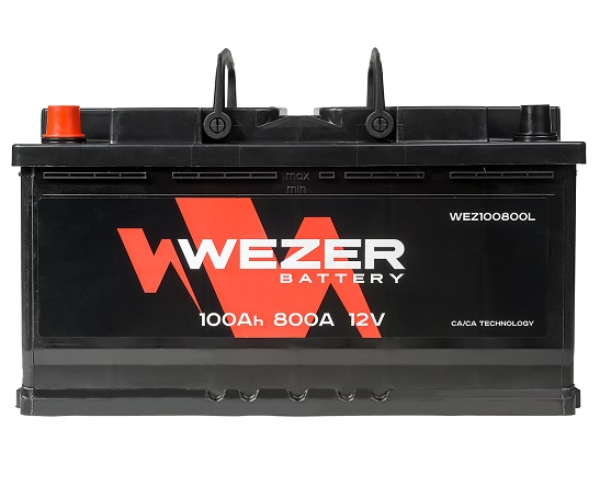 Аккумулятор WEZER 100Ah 800A (R+) 353/175/190 мм